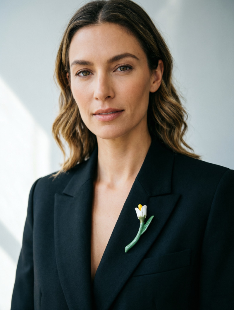 European and American vintage niche enamel oil-drip three-dimensional lily of the valley flower brooch, stylish and unique ring, bracelet, and necklace set