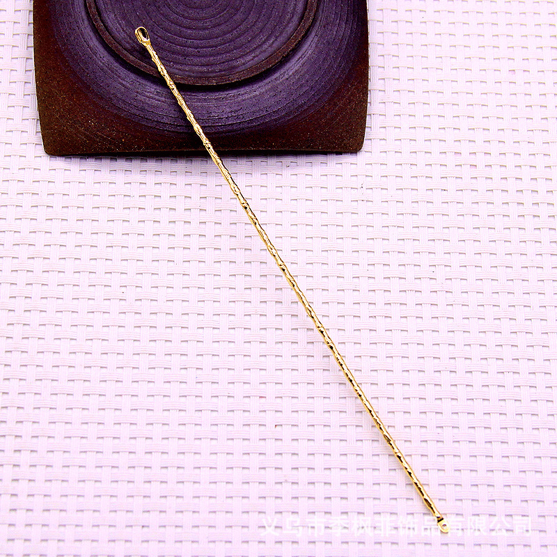 8-3034 Copper Hanfu Ancient Style Hairpin Hair Accessory Headpiece Single Hairpin Hair Crown Material 167mm Ear Pick