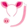 Three sets of pink pork