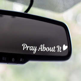 Pray God Jesus 跨境个性乙烯防水汽车后视镜贴纸窗户镜子贴纸