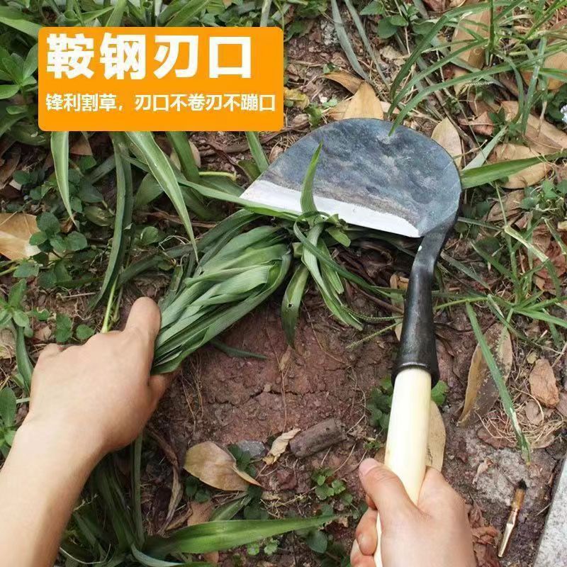 农用老式镰刀锰钢锻打土特快砍割草锋利加厚家用户外砍柴加厚锰钢