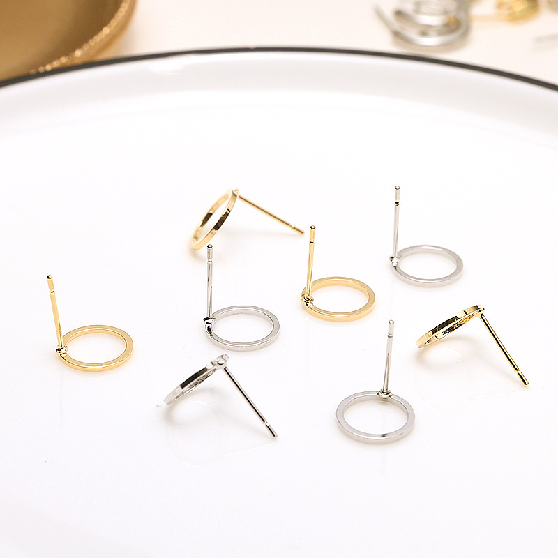 10 PCS/Package Copper Solid Color Ear Stud Accessories Simple Style display picture 2