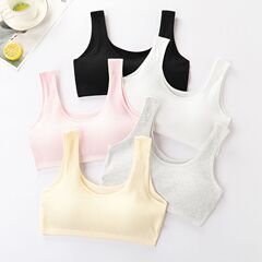 Girls' Sports Cotton Vest for Teenage Students in Puberty, Comfortable & Breathable Bra with Anti-Pimple Design, Perfect for Middle School Girls