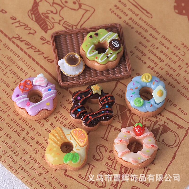 Cute simulation food play donut DIY cream glue accessories handmade materials resin accessories cross-border supply