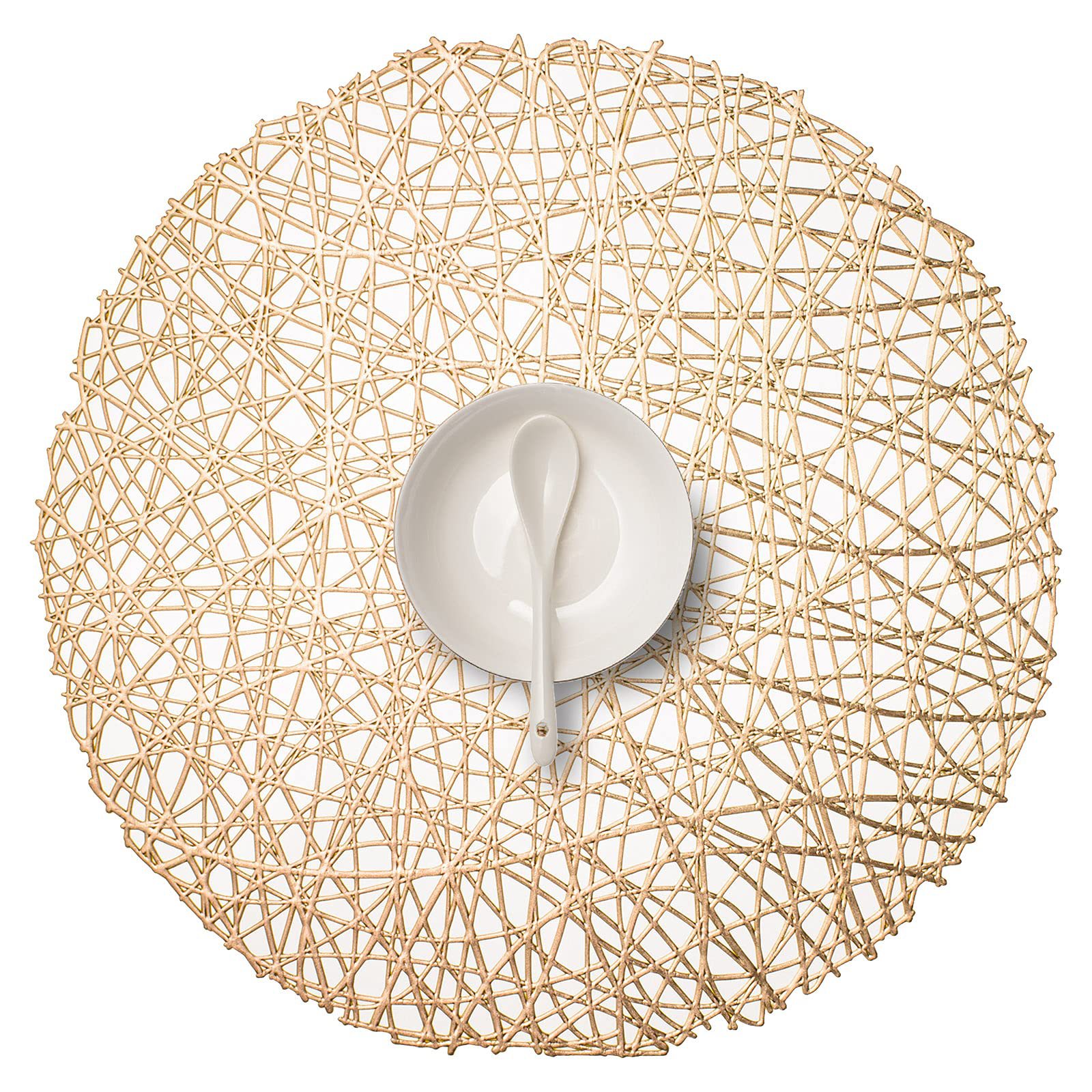 Ronda dorado mantel hueco dorado y el alambre de plata dibujo antideslizante estera tabla estera de la montaña estera de aislamiento decorativo occidental mantel al por mayor