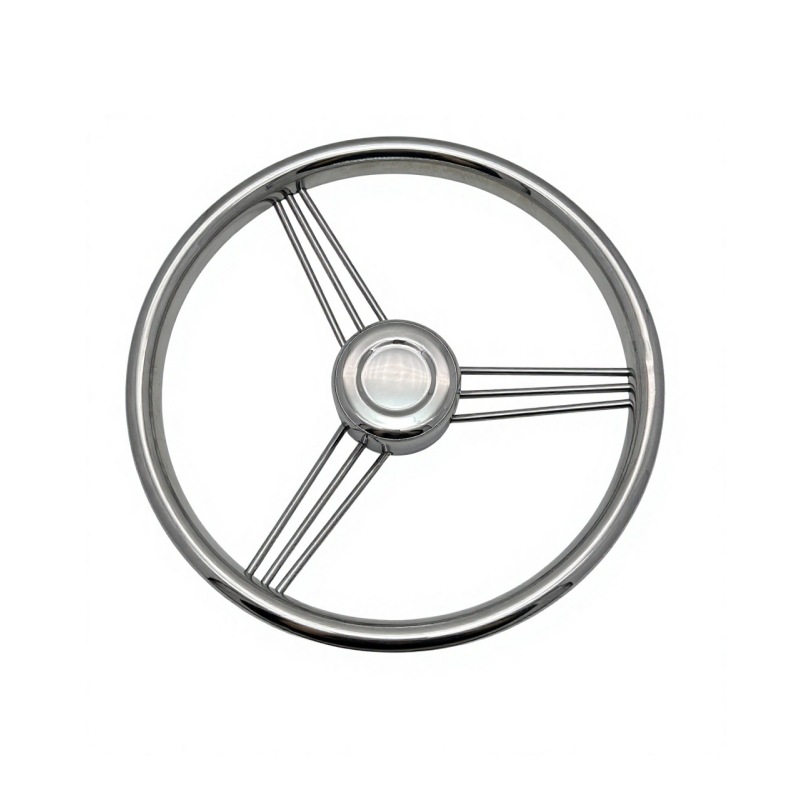 Three-spoke stainless steel 304 ship steering wheel, yacht rudder wheel, marine steering wheel