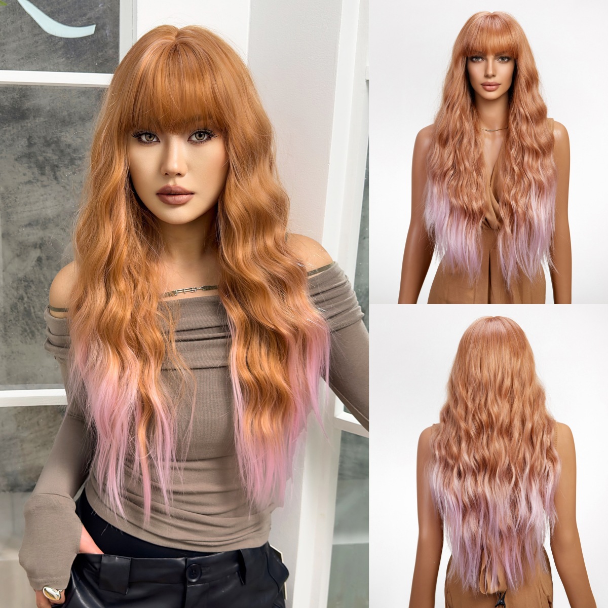 Perucas transfronterizas de comercio exterior para mujeres cubierta de cabeza de Navidad Halloween trajes de cosplay ondas gigantescas pelucas