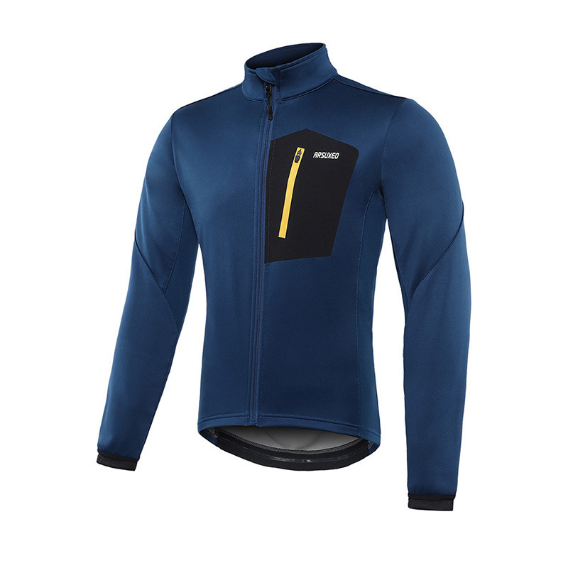 Foreign Trade In-Stock Autumn and Winter Windproof Fleece Color-Blocking Cycling Sports Jacket for Men Foreign Trade In-Stock Autumn and Winter Windproof Fleece Color-Blocking Cycling Sports Jacket for Men