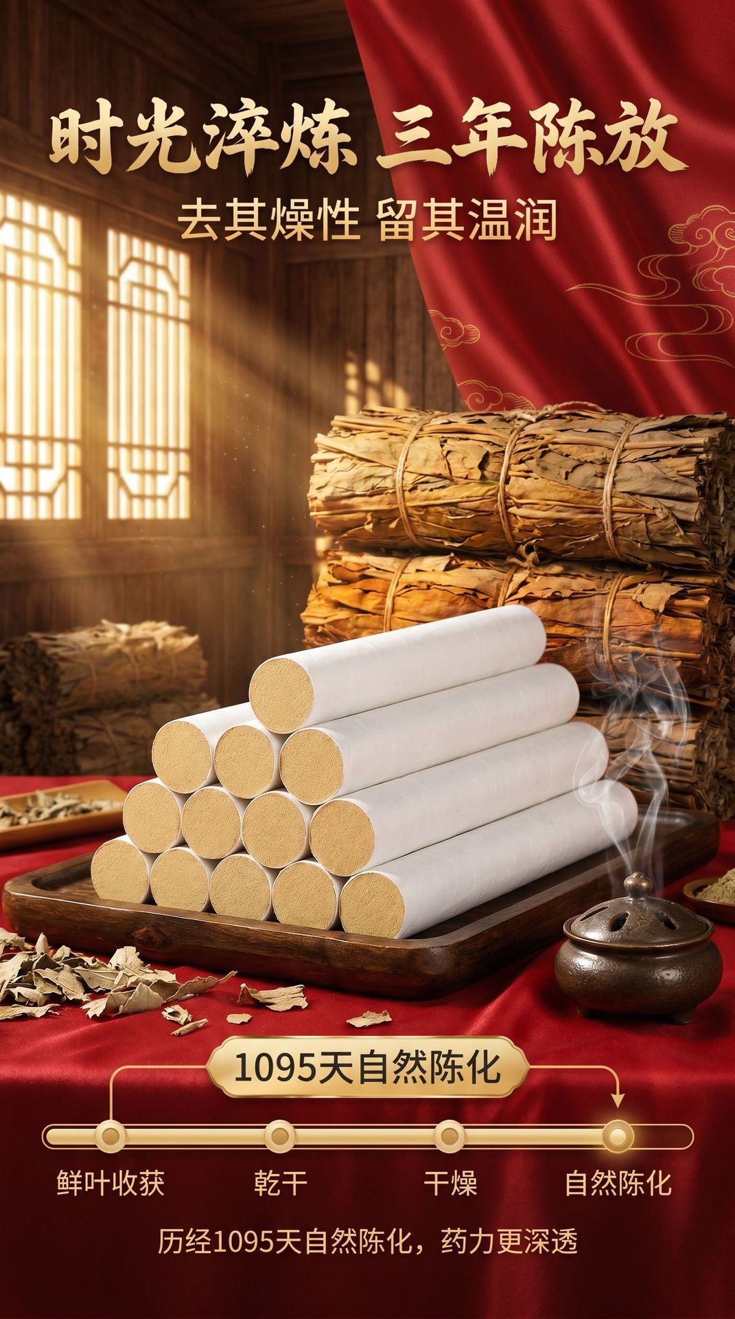 Moxa Rolls Ai Tiao 艾条 3 Year Aged Pure Mugwort Moxibustion Sticks 100x200mm for TCM Warming Therapy key features