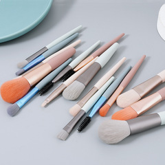 Morandi 8-Piece Makeup Brush Set Eyeshadow Contour Highlight Blush Refresher New Macaron Portable Beauty Makeup Tools