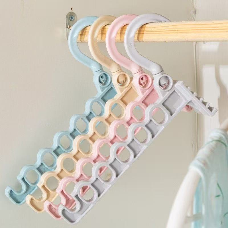 접이식 옷걸이, 두꺼운 실내 가정용 다기능 여행 휴대용 호텔 출장 필수 휴대용 5구 옷걸이