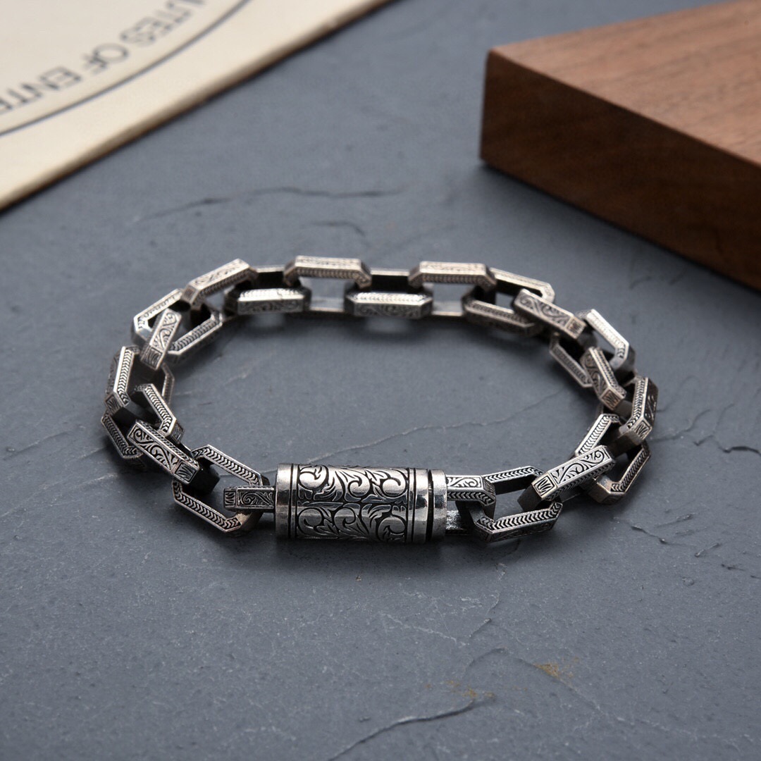 High-grade rattan pattern Bracelet Men's personalized retro simple jewelry Korean style hip hop niche design bracelet