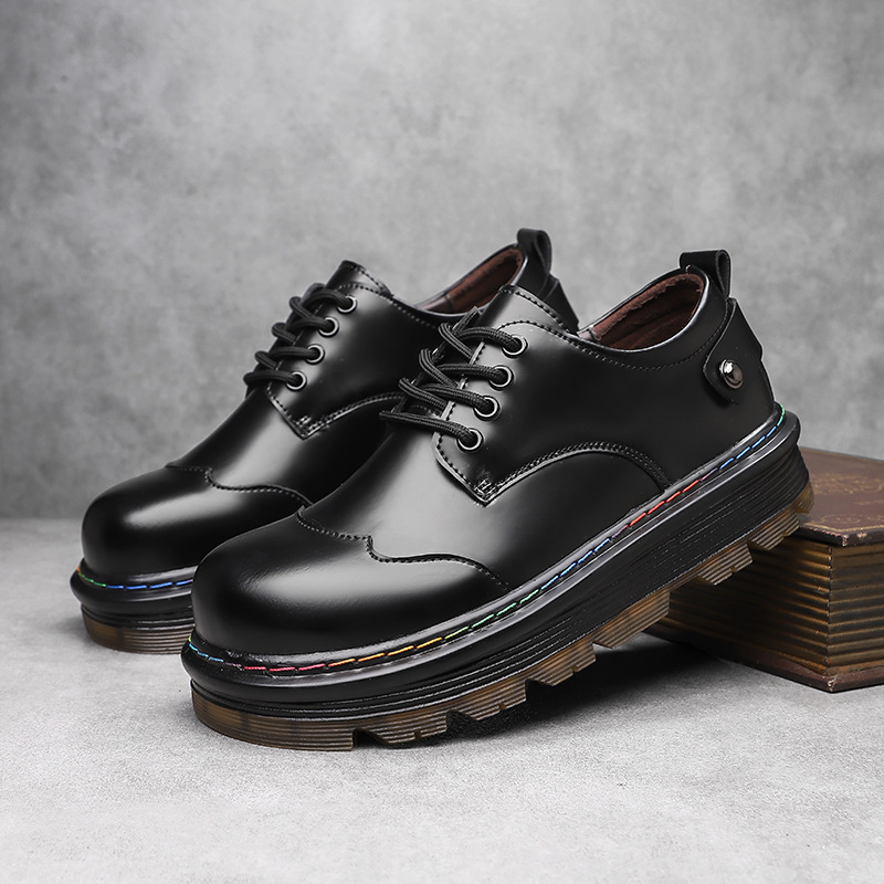 Cross-border Bestseller: Large-size Leather Shoes With A Round Toe, British Style, Versatile Thick-soled Loafers, New_voghion.com