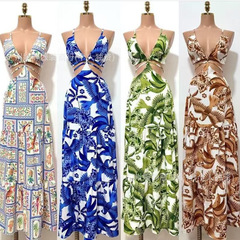 Women's Dresses欧美跨境女装亚马逊外贸连衣裙夏季女士吊带长裙