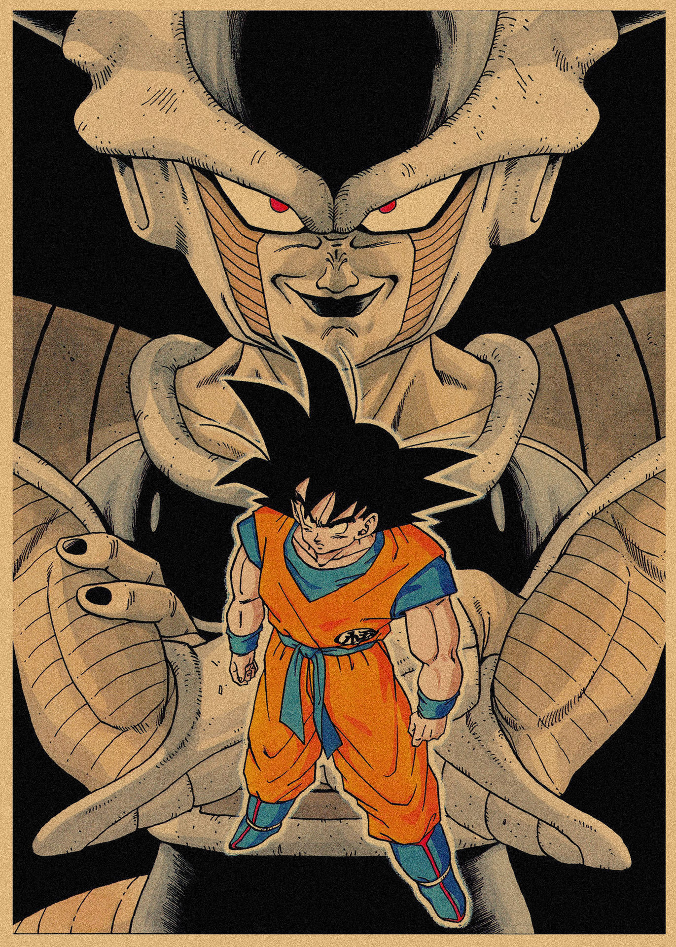 日本式アニメ七龍珠アラレ復古クラフト紙ポスター鳥山明装飾画孫悟空壁画316