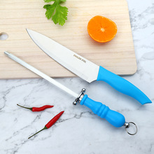 厂家直销AB12-2PC水果刀磨刀器二件套厨房厨师刀切肉刀磨刀棒套装