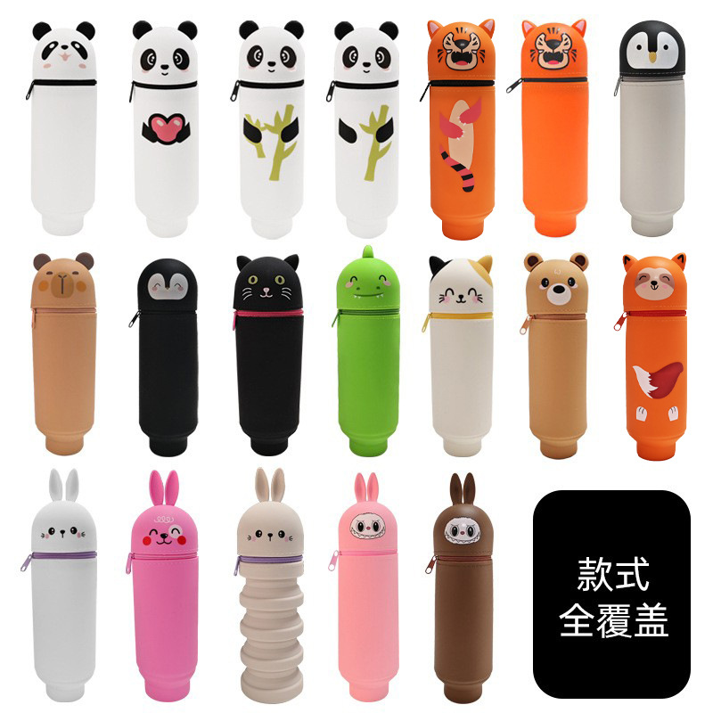 Estuche de lápices de silicona con diseño de panda