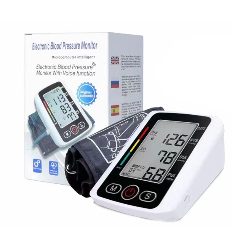 Esfigmomanómetro electrónico transfronterizo inglés tipo pulsera bomba dividida monitor doméstico de alta precisión fabricante de voz multinacional