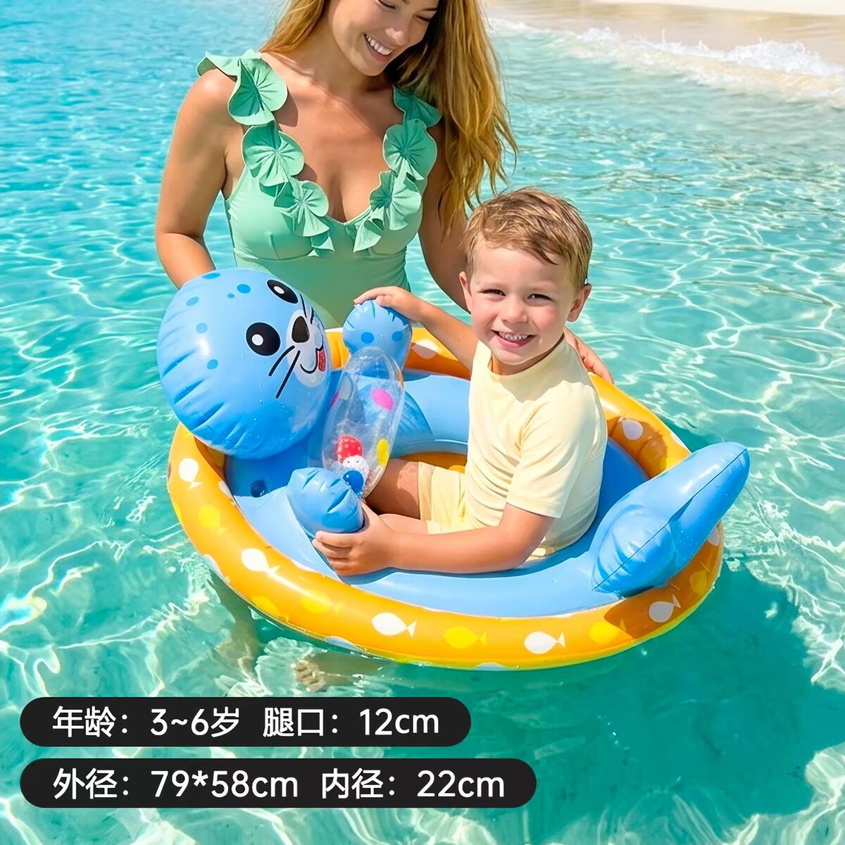 Anillo de natación inflable para niños de 3 a 10 años, anillo para axila, salvavidas grueso para niños pequeños, anillo flotante de dibujos animados, unicornio dinosaurio image 32