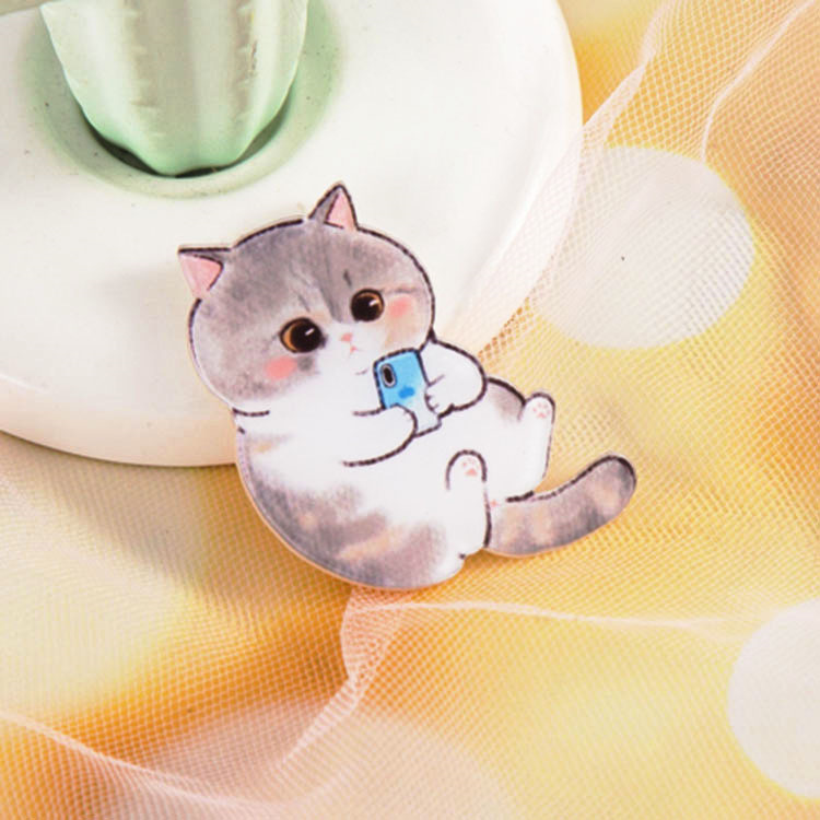 日韓ins風子猫かわいいアニメブローチ筆袋バッグストラップ創意アクリルバッジアクセサリー女|undefined