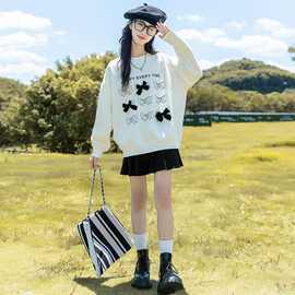 女童春装2025新款洋气时髦女孩卫衣半身百褶裙两件套儿童秋季衣服