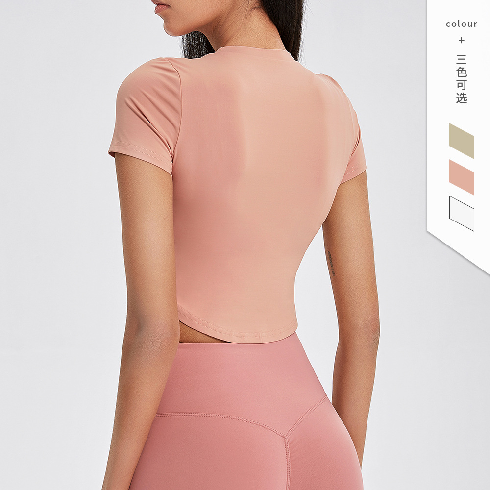 En stock Internet celebridad desnuda deportes camiseta letras de las mujeres slim fit adelgazar ropa de yoga correr deportes top ventas directas de la fábrica