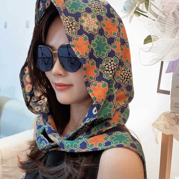 Ribbed Satin Scarf Hat-Kaleidoscope
