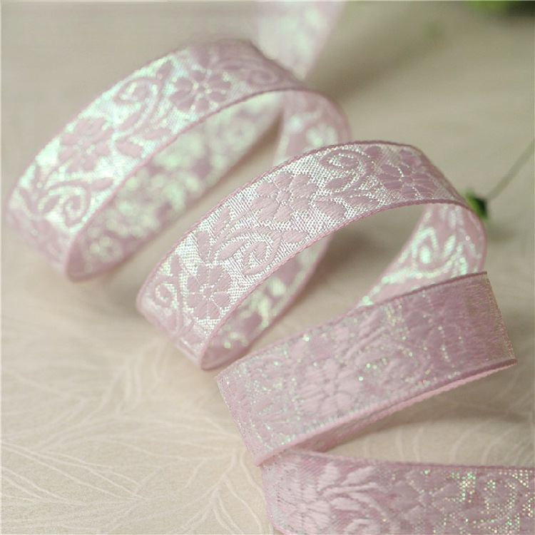 粉色亮光绣花民族花边diy服装辅料窗边布料缝纫装饰织带 宽1.5CM