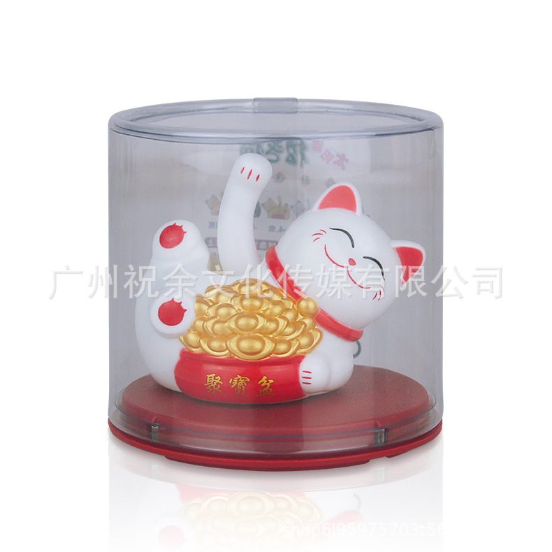 2 pulgadas solar automática seña mini gato de la suerte oficina escritorio decoración del coche decoración artesanía de plástico
