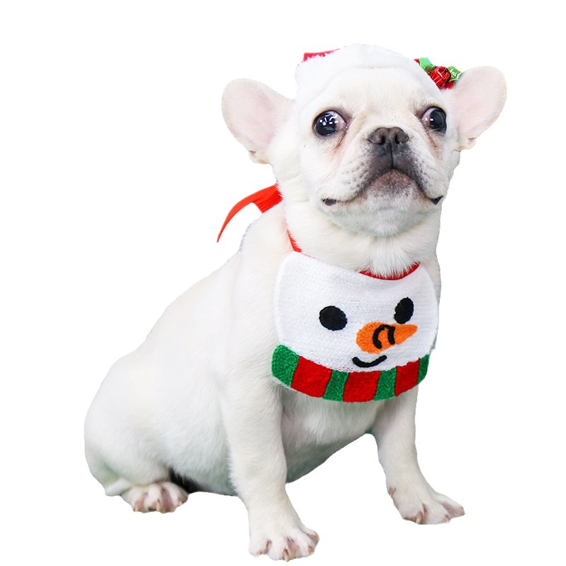 INS nueva Corea del Sur Navidad alces pastel de caramelo nieve tesoro perro babero mascota saliva toalla gato perro bufanda