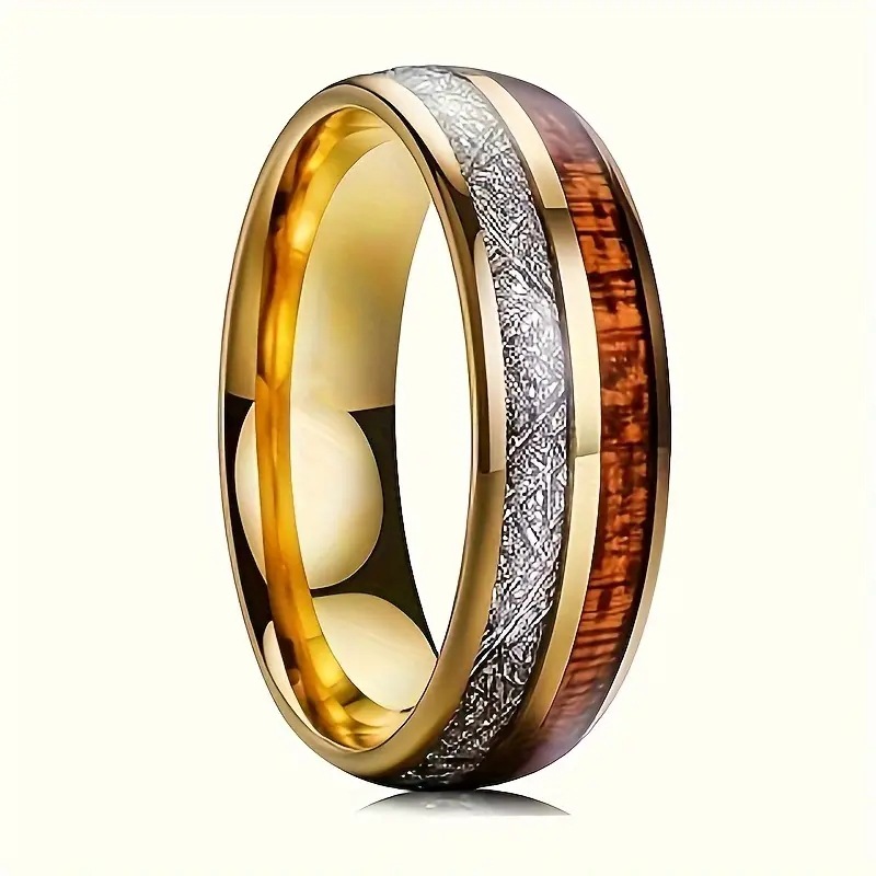 9g Weight Rings Classification Classic Style Color Block 304 Stainless Steel Plating Men's Rings Men Band Rings