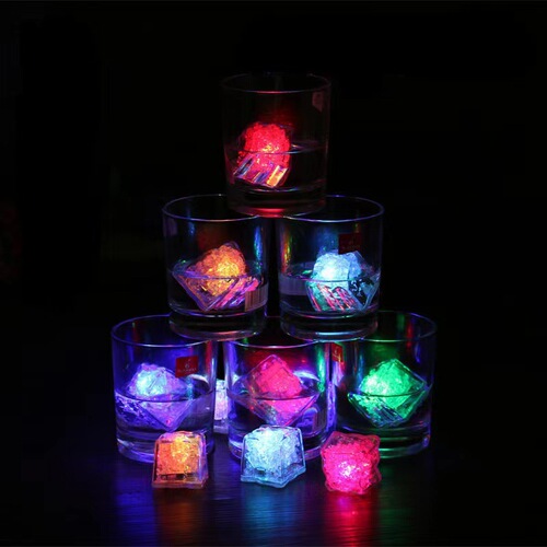 High-Quality Glowing Ice Block Light with LED Rainbows, Turns On When Touching Water, Creates Atmosphere for Bars and KTV, Shimmering Night Lamp