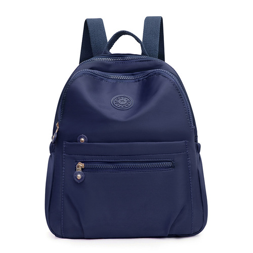 Minimalist solid color women's double shoulder bag, Korean style, versatile small backpack, fashionable canvas, hot selling, breathable and lightweight