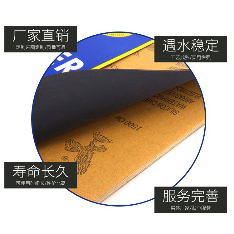 mayorista de pulido de automóviles papel de lija de agua carburo de silicio papel de lija resistente al agua molino en seco 2000 malla papel de lija de pintura de chapa metálica