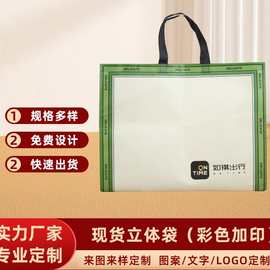 加厚网红立体无纺布袋服装店手提商场购物袋印logo文案单肩包