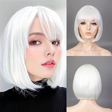 亚马逊欧美女时尚假发空气齐刘海bobo头修饰脸型假发厂家现货批发