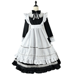 British noble long-sleeve maid cosplay outfit, British butler, Japanese uniform, cute dress