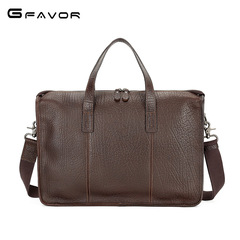 Men's bag genuine leather men's handbag top grain cowhide 14 inch computer business briefcase shoulder crossbody men's bag genuine leather 