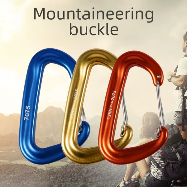 Outdoor Multifunctional Carabiner Aviation Aluminum Alloy Camping Climbing Safety D-Shaped Backpack Hanging Buckle Spring Hook