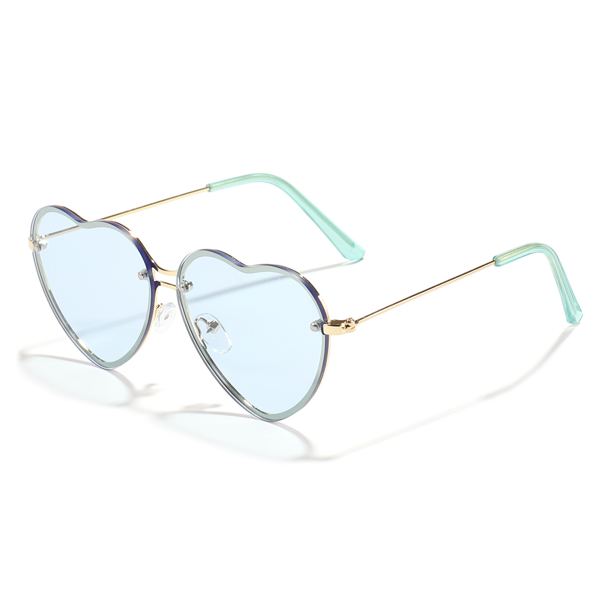 2023 nueva protección UV amor gafas de sol marco de metal amor diseño sueño color rosa gafas de sol 91078