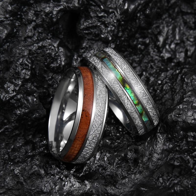 Fashion Round Stripe Stainless Steel Men's Rings display picture 2