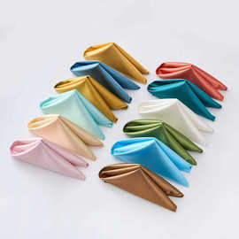 酒店餐厅饭店酒楼宴会餐巾餐巾布口布细巾缎面光面折花口布贡缎