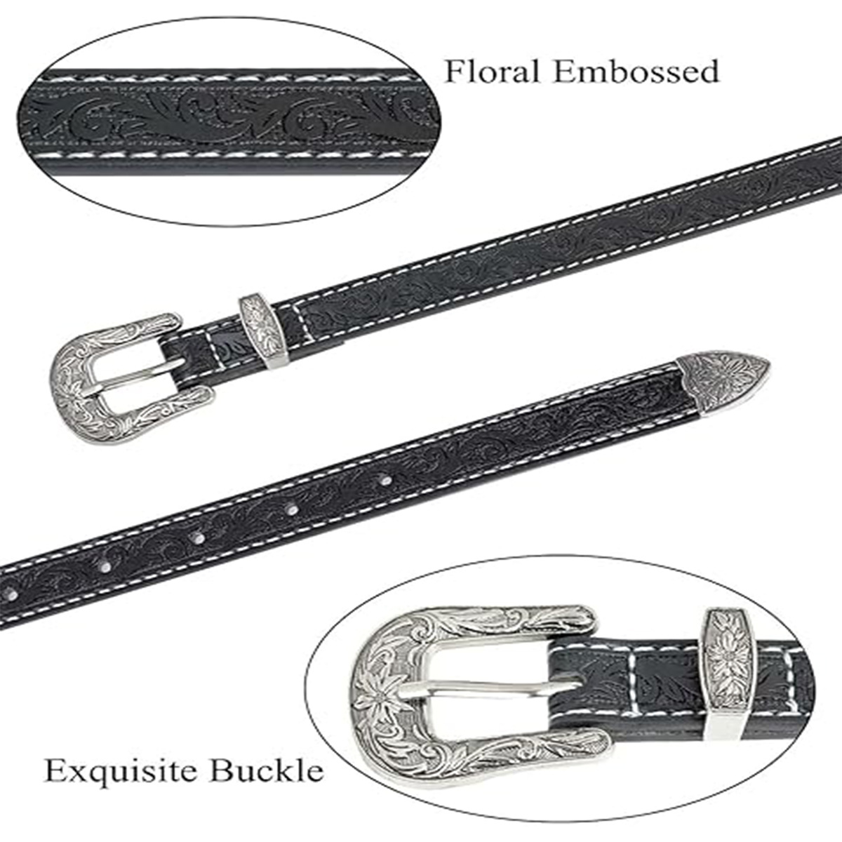 Grenzüberschreitender europäischer und amerikanischer Retro-geprägter Denim-Dünngürtel Spice Girl Texture Brown Niche Universal-Damengürtel Vielseitig_voghion.com