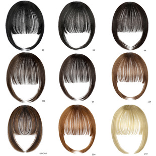 Wig bangs in stock natural seamless hair extension piece with sideburns hand-woven long air bangs on both sides of the chemical fiber wig