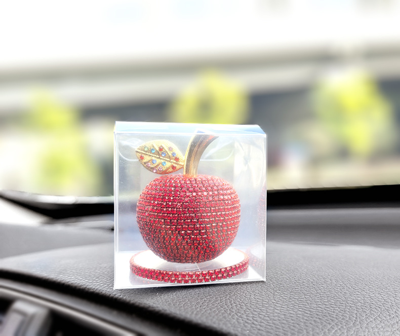 Cross-Border Crystal Apple Decoration Gift Safe Birthday Holiday Gift Car Car Creative Diamond Christmas Ornaments