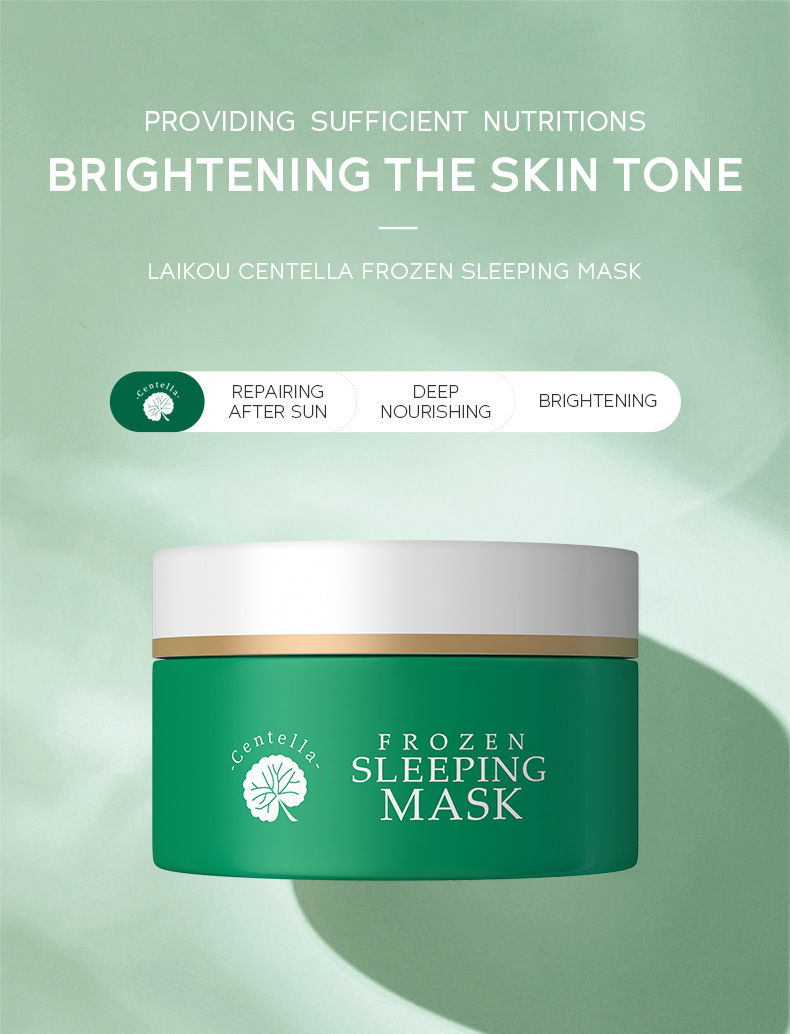 Wholesale cross-border LAIKOU Centella asiatica frozen Mask 100g application-based sleeping mask Hydrating Moisturizing Cleansing mask undefined