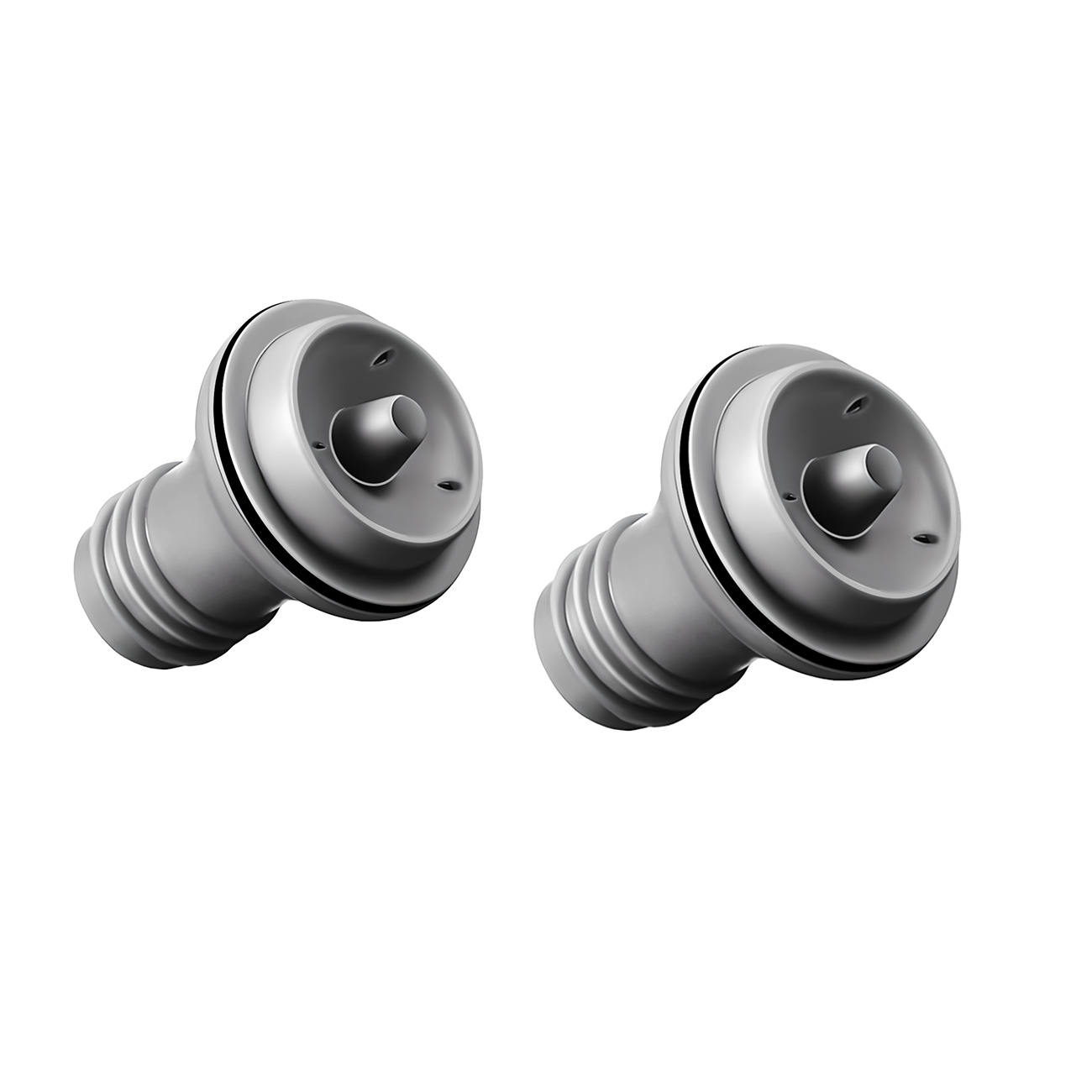 줄무늬가 있는 회색 구멍 2개