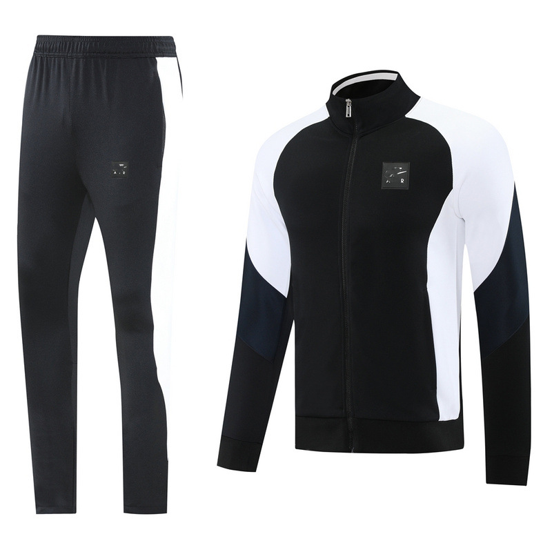 NJ traje de entrenamiento de manga larga Tracksuit pantalones de pierna con cremallera larga chaqueta ajustada traje de jersey fútbol Jacket