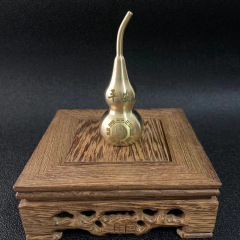 Copper Craftsmanship Pure Copper Nine Palaces and Eight Trigrams Gourd Shelf, Open Top and Bottom, Yellow Copper Gourd Copper Shelf, Metal Product