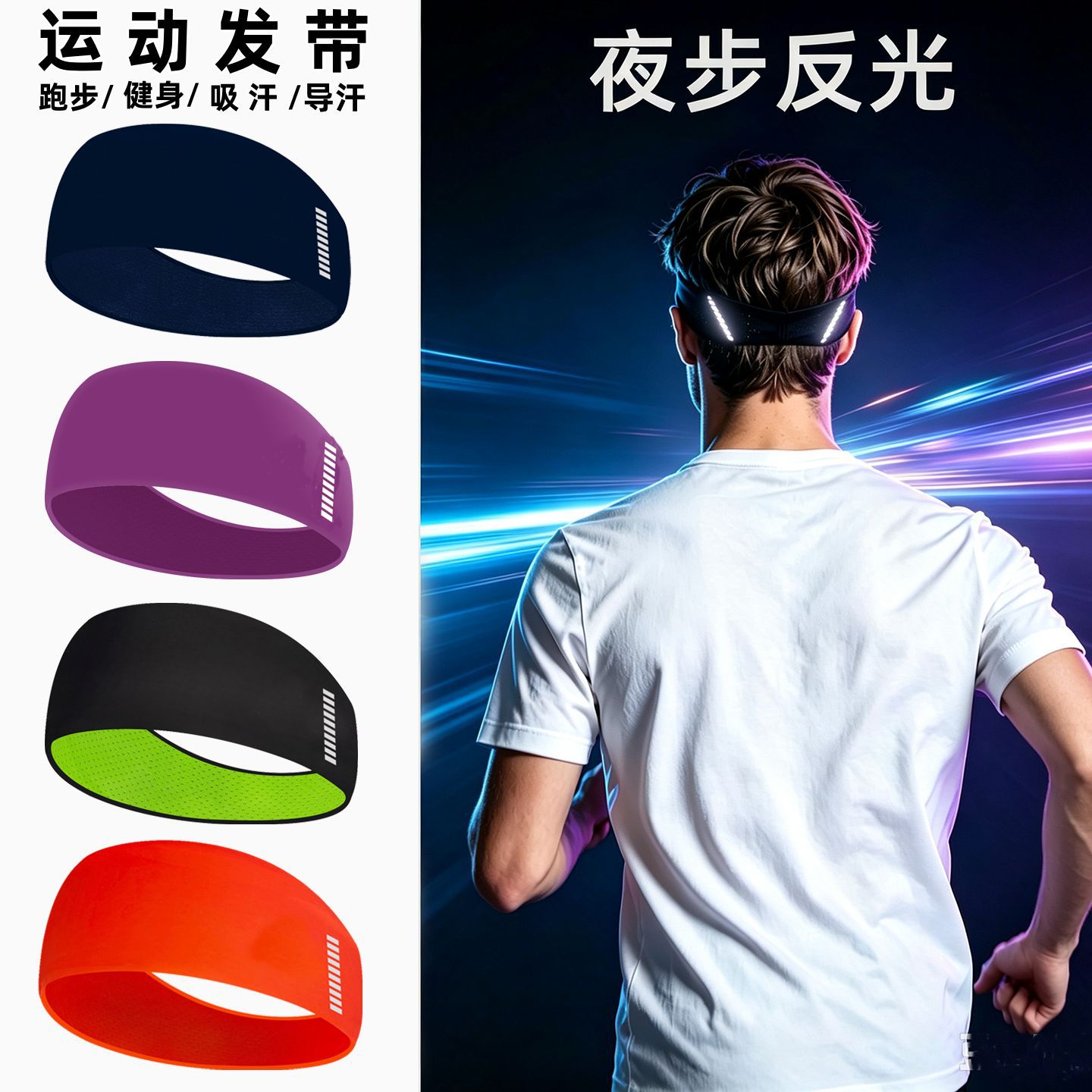 Yoga headband for men and women, elastic, anti-slip, sweat-absorbing, anti-sweat, breathable fabric, quick-drying, not stuffy, suitable for sports and running
